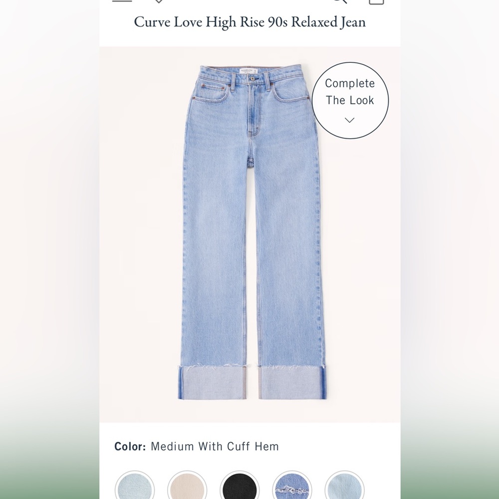 Abercrombie curve love cuffed jean size 25/0